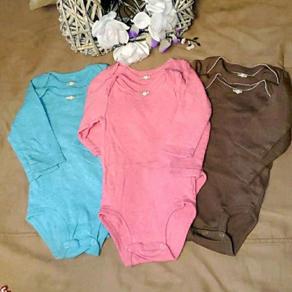 Carter's Long Sleeve Onesies Bundle (6 items) | Size 6m